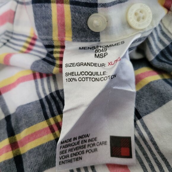Vintage Woolrich Button Up Shirt Mens Size XL Plaid Short Sleeve Cotton - Picture 5 of 5